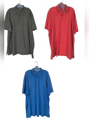 Izod Golf Polo Shirt Mens XXL Red Blue Gray Short Sleeves Performance Athletic